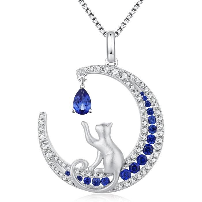 Pendentif Chat Gravé Argent - Bijou Rétro Animalier - Unisexe - Cristal - Modèle 1597 - État Impeccable