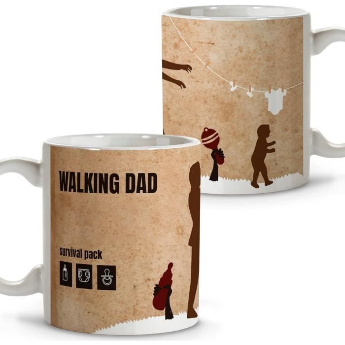 Tasse Dad Sans Anse 250ml - Céramique Verte Cadeau Papa - Minimaliste Moderne - Lavable Micro-ondes/lave-vaisselle - 6