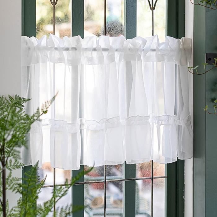 Rideaux De Cuisine Solides, Rideau Court En Tulle Semi-Privé, Demi ...