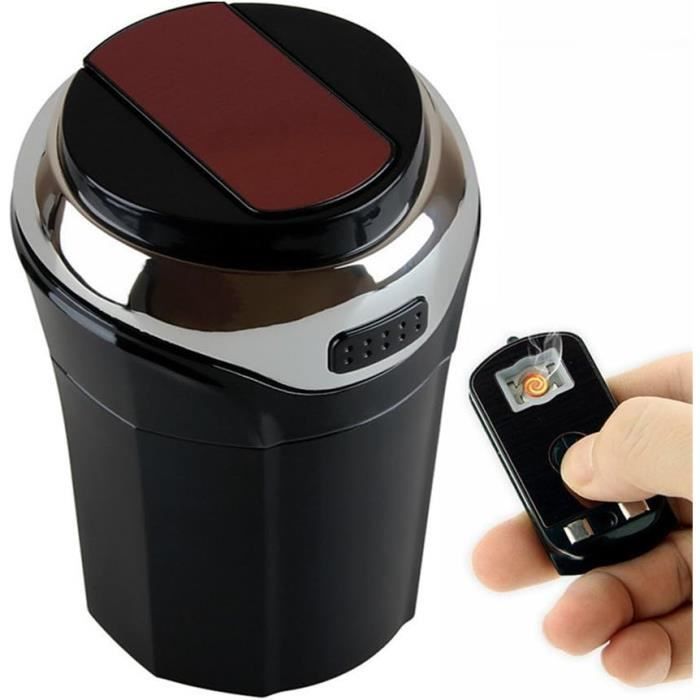 Fcslvy - Cendrier Voiture Détachable Avec LED | Auto-extinguible, Nettoyage Facile - Pour Voiture, Camping