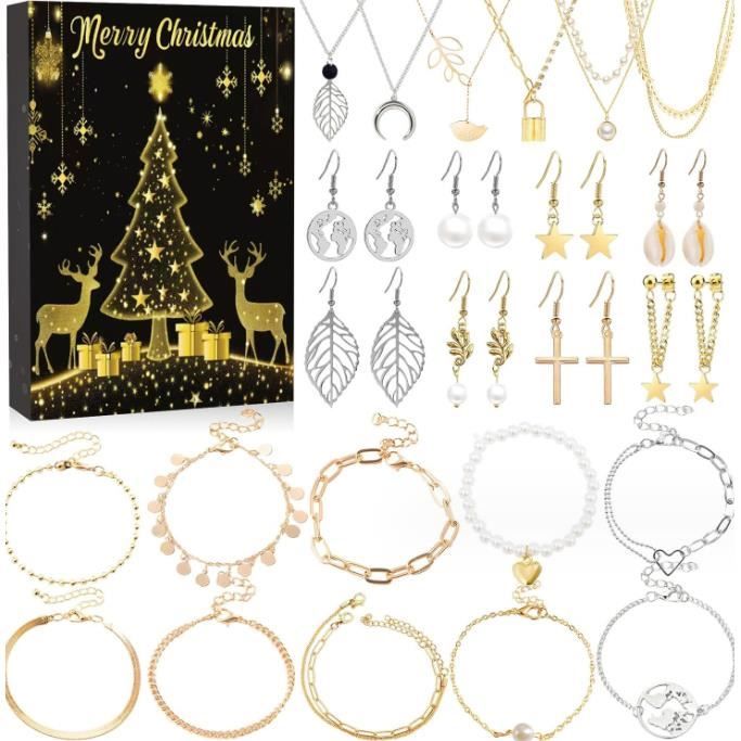 Lot De Bijoux Fantaisie Argenté Vintage - Colliers, Bracelets, Boucles D'oreilles - Occasion