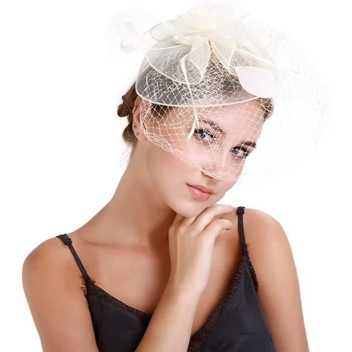 bandeaux, headbands et serre-têtes comvip bibi voilette femme fleur plume à pois chapeau coiffure mariage soirée 4600