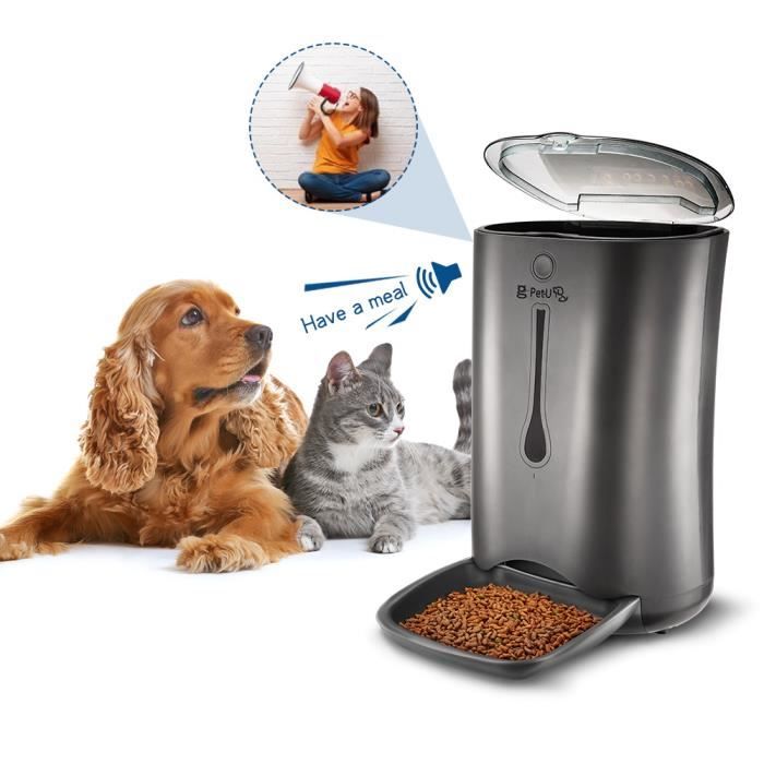 Pet U Distributeur Croquettes Pour Chats Et Chiens Gamelle Automatique Alimentation Animaux Réservoir 7l