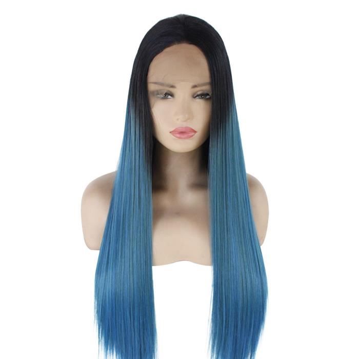 perruque bleu foncé