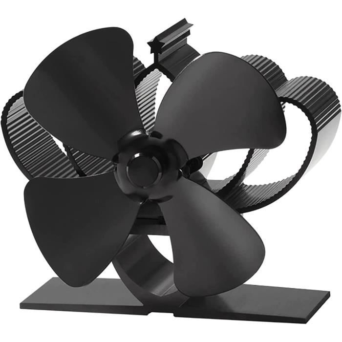 Ventilateur de poêle à bois, double ventilateur de cheminée à 8 lames