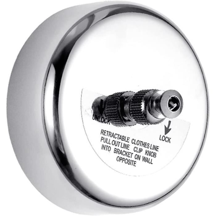 Corde à Linge Rétractable Acier Inoxydable 2,8 M - Pour Intérieur/extérieur - Support 15 Kg, Installation Murale Facile - 5