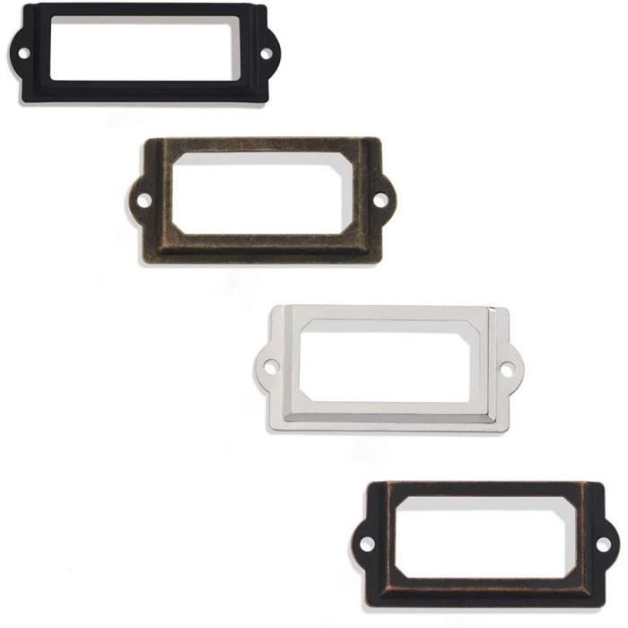 Lot De 30 Porte-Étiquettes Métal Rétro Pour Tiroirs Meubles - Avec Vis, Cadre Identification