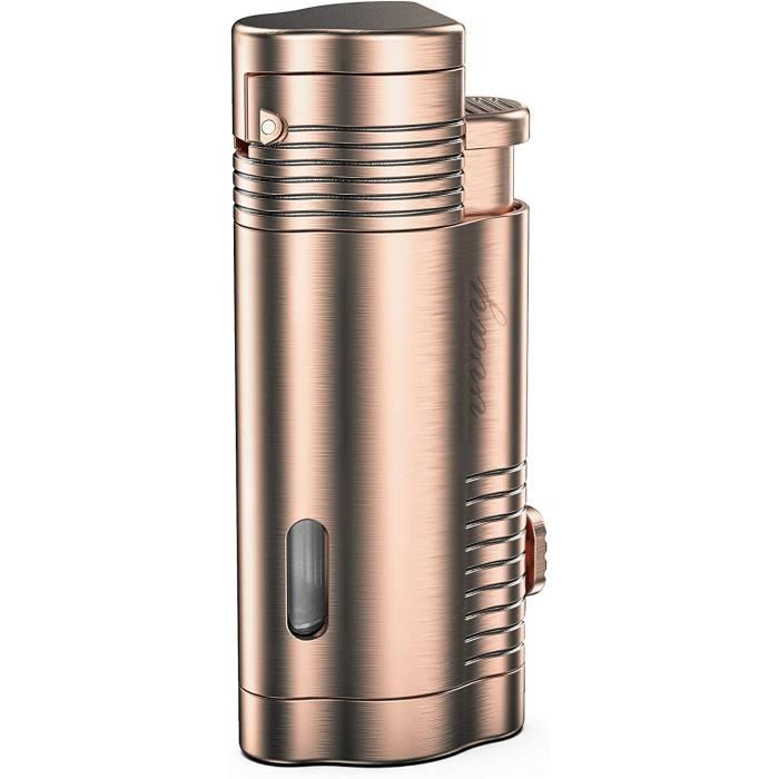 Briquet Tempête Gaz Rechargeable 3 Jets Flammes - Allume-Feu Puissant Pour Camping Et Cuisine
