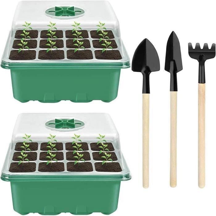 Plateaux Germination MERRYHAPY Lot De 12 | 30x22cm - Pour Semis Et Pépinière Maison