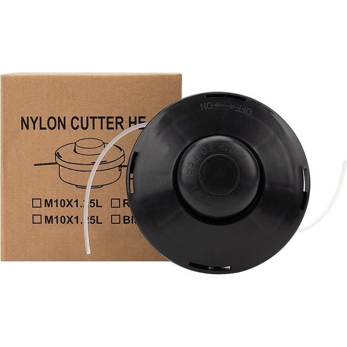 Tête De Bobine M10 X 1,25 Mm Pour Débroussailleuse – Fil Nylon 2,4 Mm Inclus – Remplacement Facile