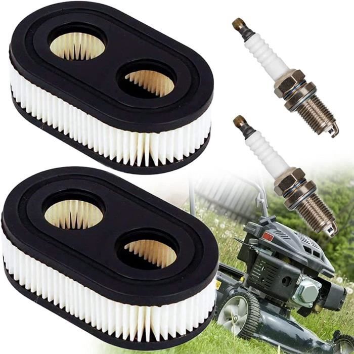 2 Piece Filtre a air Tondeuse avec 2 Bougies D