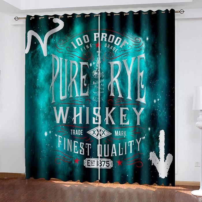 AKATIE 2 Rideaux Occultants Thermiques 3D Carte Pirate - Isolants Anti Froid Et Bruit - 183x214 Cm