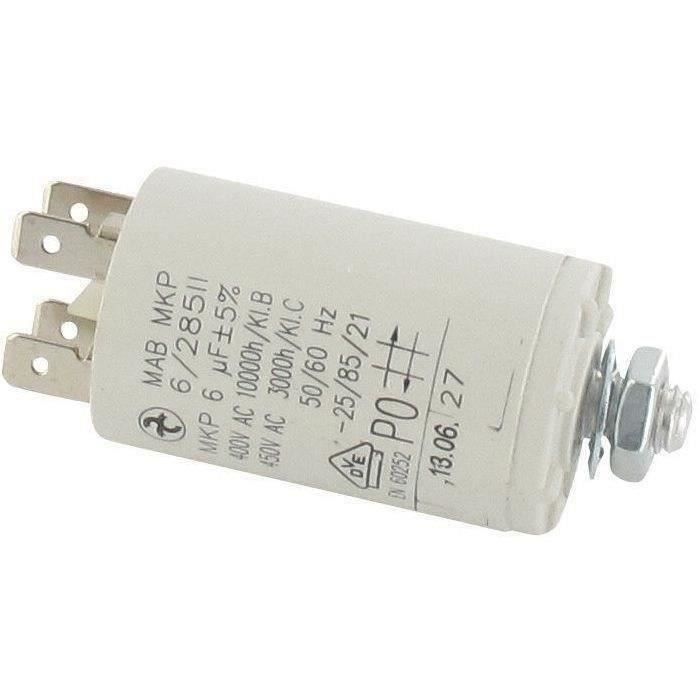 Condensateur électrique UNIVERSEL 6 UF