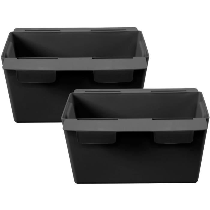 Lot De 2 Jardinières Avec Soucoupe 80 Cm Ana - Anthracite Rectangulaire Pour Balcon, Fabriqué En UE