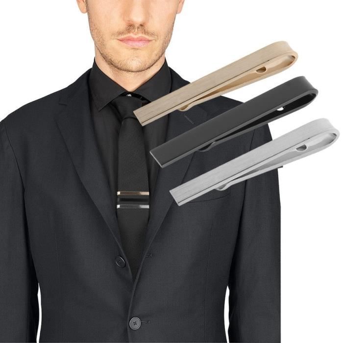 AMOYER Collier Pin Pinces à Cravate Hommes Métal Simple Cravate à Cravate Fermoir Clip Convient pour Anniversaire De Mariage daffaires Et La Vie Quotidienne 