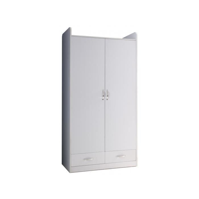 Armoire Enfant 2 Portes Et 2 Tiroirs Coloris Blanc Blanc Achat Vente Armoire De Chambre Armoire Enfant 2 Portes Et 2 Bientot Le Black Friday Cdiscount
