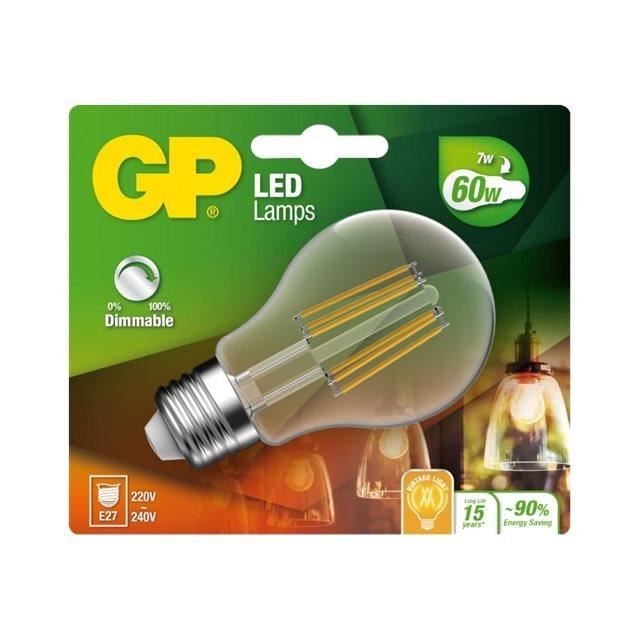 GP Ampoule LED E27 7 W (équivalent 60 W) classe A+ 2700 K