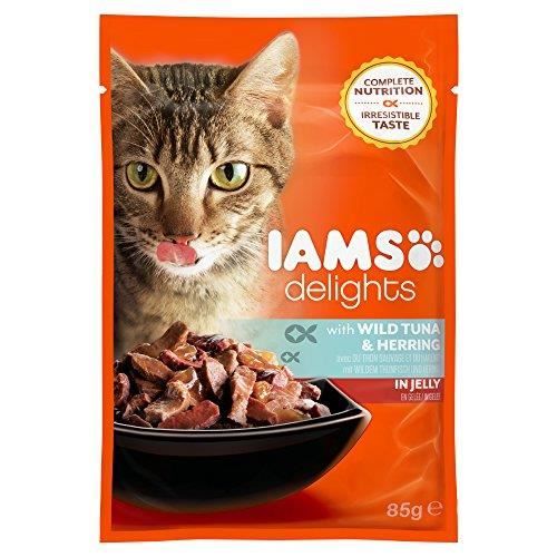 Iams Nourriture Humide en Gelée Thon-Hareng pour Chat Adulte Toutes Les Races 85 g - Pack de 24 100234