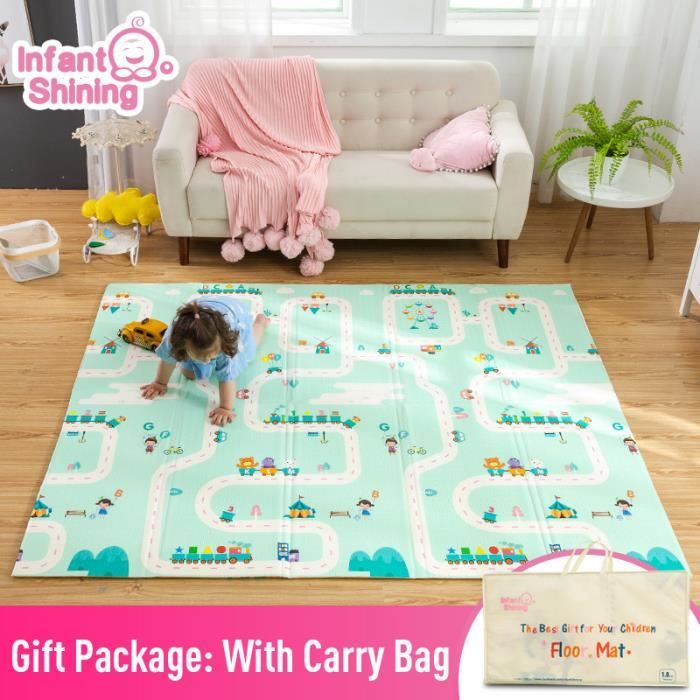 Les Enfants De Tapis De Jeu Pliable De Bande Dessinee Bebe Rampent La Protection De Puzzle De Jeu Antiglisse 2 1 8m Cdiscount Jeux Jouets