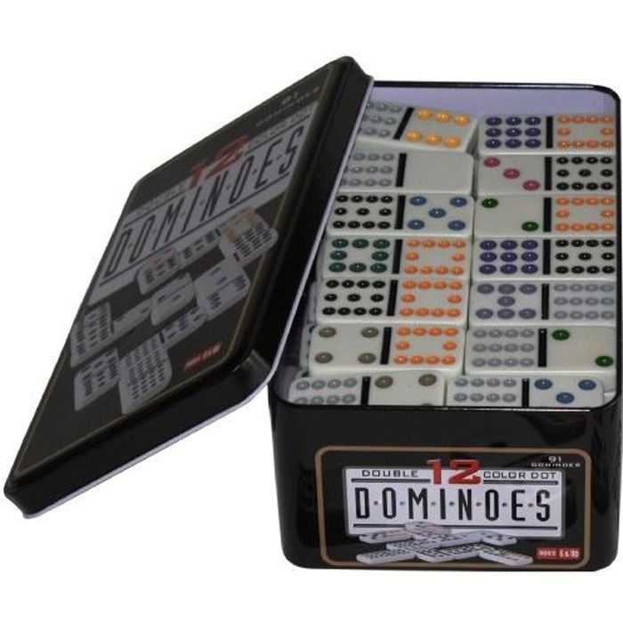 Engelhart 250105 - Petite Boîte De Jeu De Dominos Classiques Double 6 En Bois - 28 Pièces