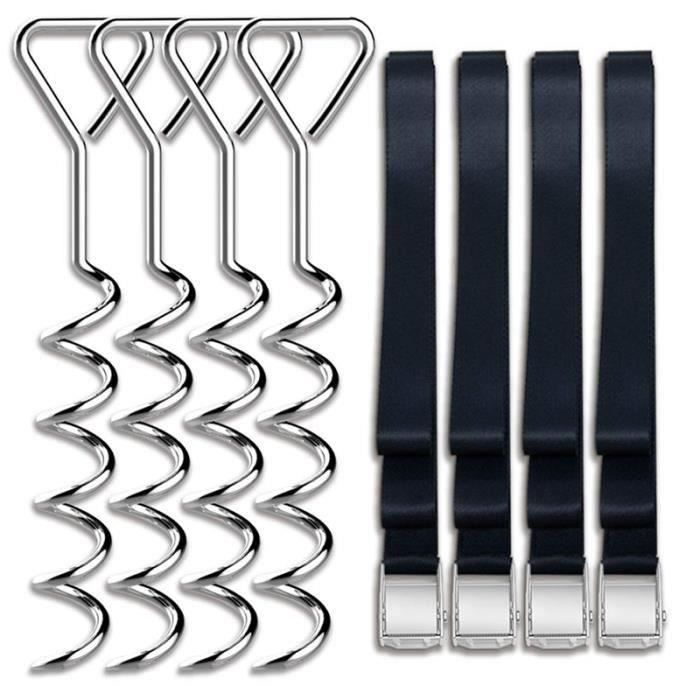 Shumo Kit dancrage en Acier pour Piquets en Acier /à Forme de Tire-Bouchon pour Trampolines Robustes