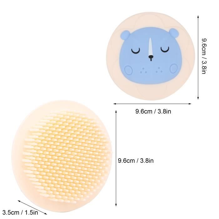 Peigne Bébé Silicone - Brosse De Massage Pour Le Bain - Manche Antidérapant - Doux Pour Nouveau-nés - Élimine Les Croûtes De Lait En Sécurité