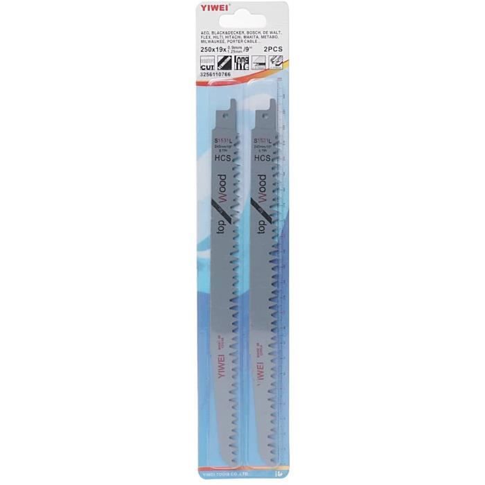 Lpyfgtp Lot de 2 S1531l Sabre Sabre Lames de scie 24,1 cm 240 mm pour la coupe de métal Bois Scie sauteuse Lpyfgtp Lot de 2 S1531l Sabre Sabre Lames de scie 24,1 cm 240 mm pour la coupe de métal Bois Scie sauteuse