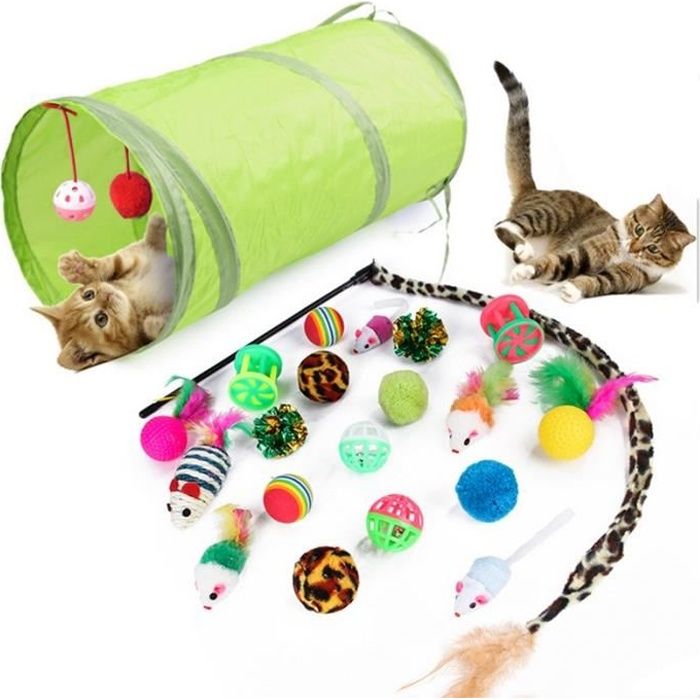 Comparer les prix de 21 Set Kit Pour Animaux De Compagnie Tunnel Pliable Jouet Pour Chat Canal Amusant Balles De Plumes Chaton Chien Chat Fournitures D