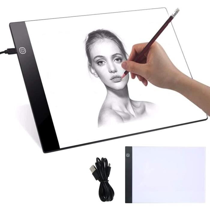 NIERBO A4 Tablette Lumineuse LED Tableau Lumineux pour Dessin, Tablette  Lumineuse LED pour Dessiner Croquis, Artistes, Dessiner, Animation