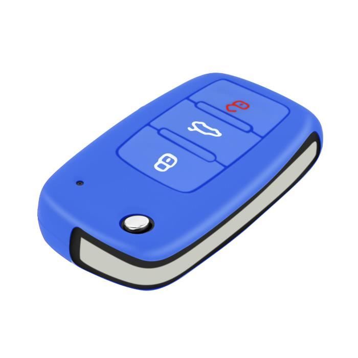 Coque Clé de Voiture Seat Ibiza / Leon Protection Silicone Résistant Bleu -  Cdiscount Auto