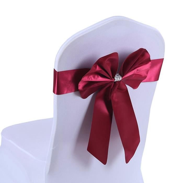 Nœud Papillon de Housse Chaise - BIGOOD - 30Pcs - Bordeaux - 28cm Nœud Papillon de Housse Chaise - BIGOOD - 30Pcs - Bordeaux - 28cm