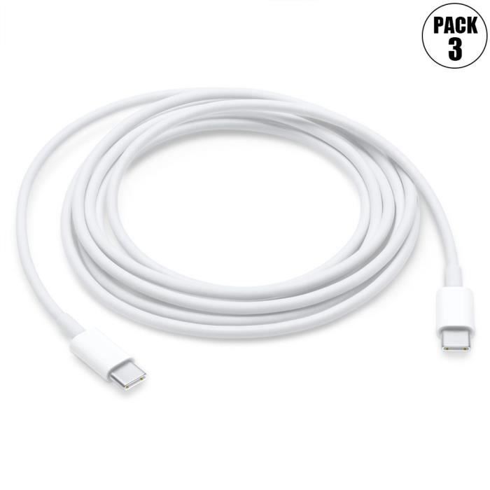 [Lot-3] Câble USB-C vers USB-C Charge Rapide 20W pour iPhone 15, iPhone 15  Plus, iPhone 15 Pro, iPhone 15 Pro Max - 1M