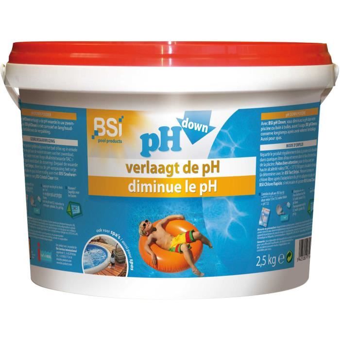 BSi nettoyant pour piscines pH down 2,5 kg bleu/rouge