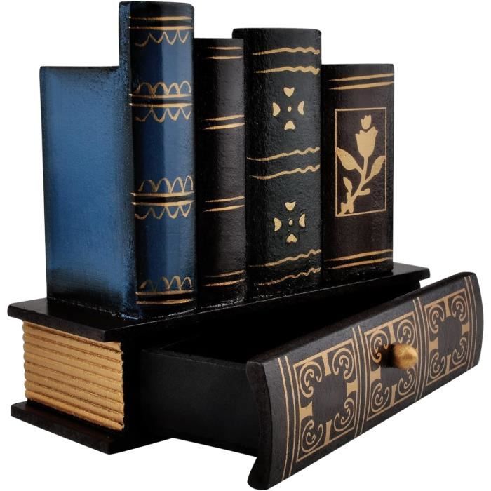 Porte-lettres En Bois à 3 Compartiments - Avec Tiroir - Style Rétro Marron - Organisateur De Bureau Pour Courrier Et Fichiers