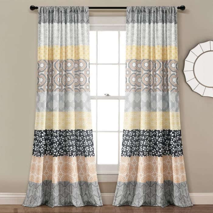 Tenda da doccia extra lunga, in stile bohémien, 213,4 cm, trapuntata, a
