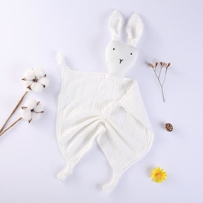 Doudou En Coton Muslin Bébé Hippopotame - Serviette D'apaisement Et Couverture De Sécurité 26,5x27,5 Cm