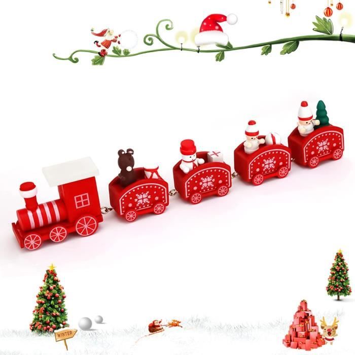 Mini Train en Bois Décoration de Noël intérieur Maison Deco Noël