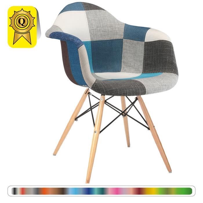 48 cm Pieds Decopresto 1 x Fauteuil à Bascule Rocking Chair Decopresto 1 x Chaise Design Scandinave Bleu Surf Pieds Bois