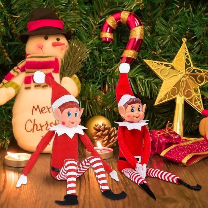 3pcs Lutin Farceur de Noel, Elvs Lutins Farceur Yeux Bleus Lutin