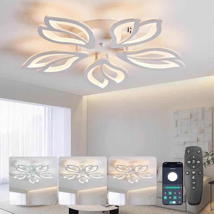 Plafonnier LED Géométrique Avec Télécommande – Dimmable, 3 Températures De Couleur, Style Nordique - 12