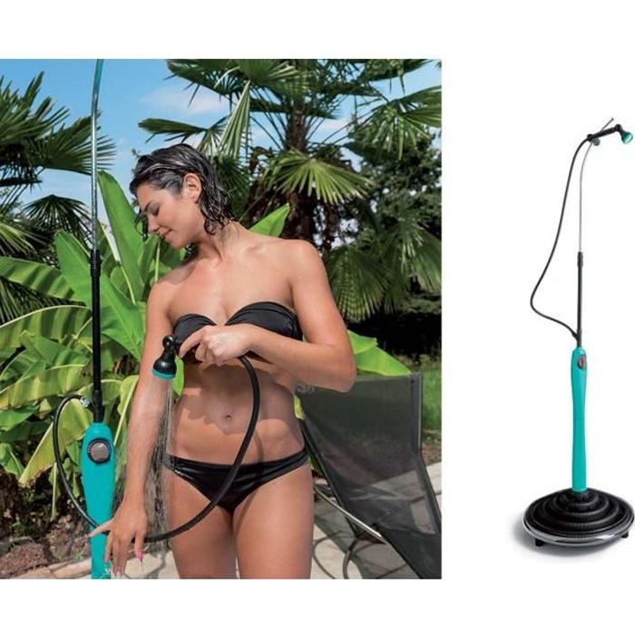 Douche solaire pour piscine - GF - Sunny Style Premium Bleu - Capacité de 2 heures - Hauteur réglable