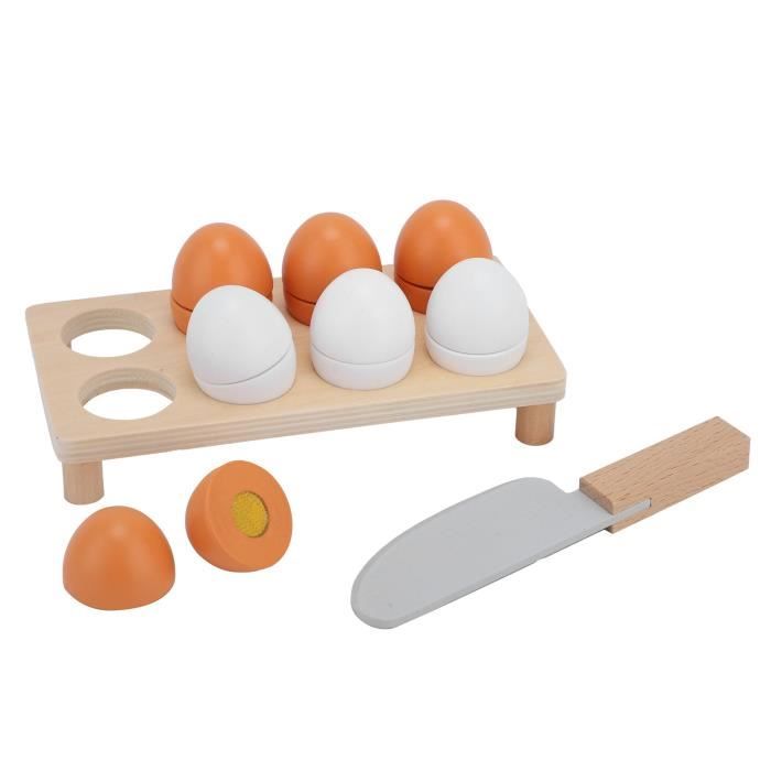 6 Faux Oeufs De Poule En Bois - Simulation Œufs Pour Encourager La Ponte Et Décoration