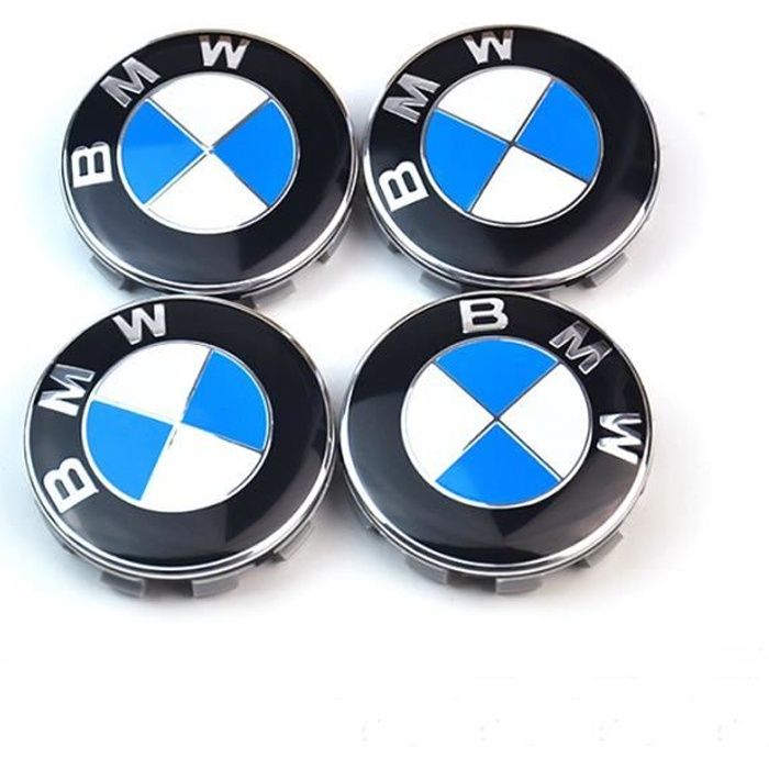 4pcs Logo Bmw 68mm Centre De Roue Cache Moyeu Jante Emblème Bleu Blancjantes Insigne