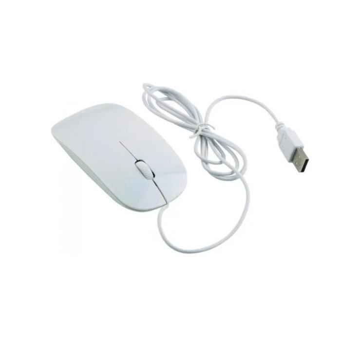 Souris dordinateur filaire en USB – Blanc