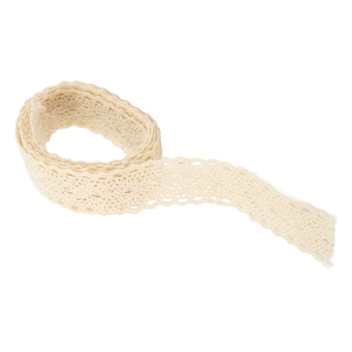 Ruban Dentelle Coton Blanc Vintage 12 Cm Large - 3 Mètres Pour Couture Et Décoration