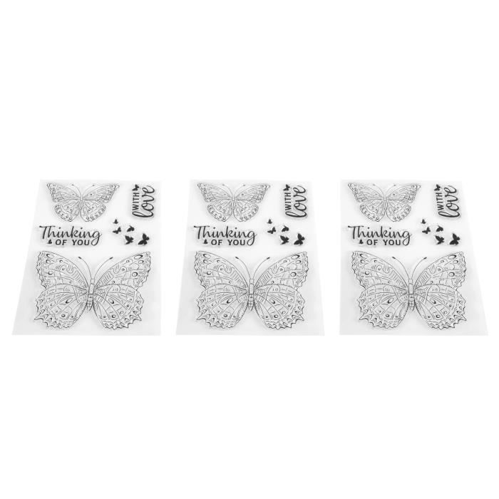 GLOBLELAND Beaux Tampons Transparents En Forme De Papillon En Silicone Pour La Fabrication De Cartes, La Décoration Et Le Scrapbooking