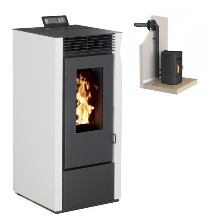 INTERSTOVES Kit ETANCHE sortie ventouse Noir Mat Po/êle /à granules MARINA 11KW ETANCHE Blanc PACK INTERSTOVES