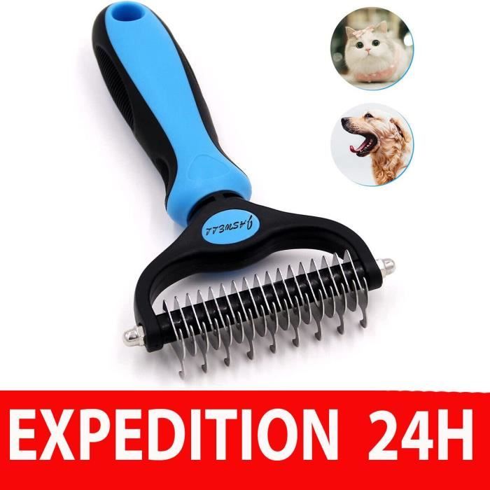Brosse et Peigne Démêloir - Professionnel - Chien - Élimination des poils morts - Poil long - Animal moyen