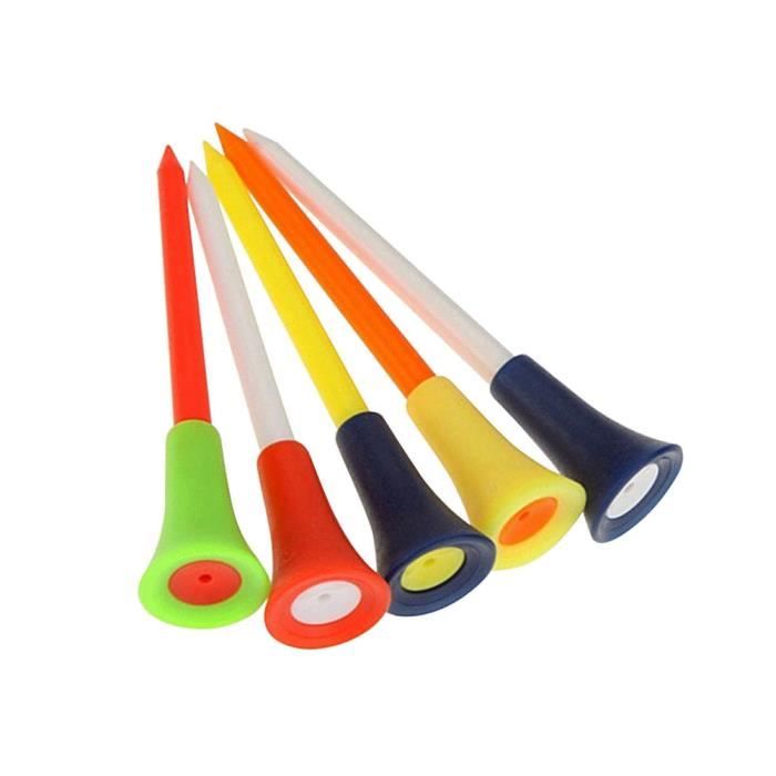 50pcs 83mm Golf Tees Mixte Couleur Plastique Tees de golf magnétique Free Clip de golf et marqueur de balle multicolore