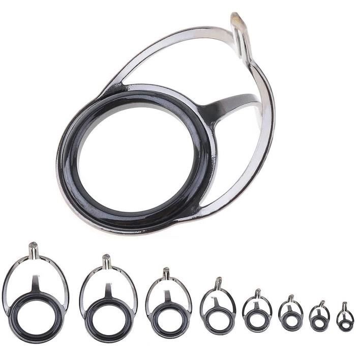 Kit Réparation 8 Guides Pour Canne à Pêche - Acier Inoxydable - 8 Tailles Différentes - Pour Remplacer Les Pointes